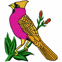 Cardinal Bird Embroidery Design 1